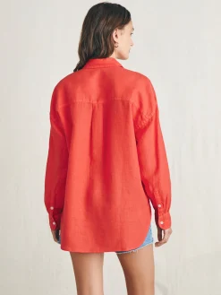 Shirts & Tops^Faherty Brand Laguna Linen Relaxed Shirt - Poppy Red