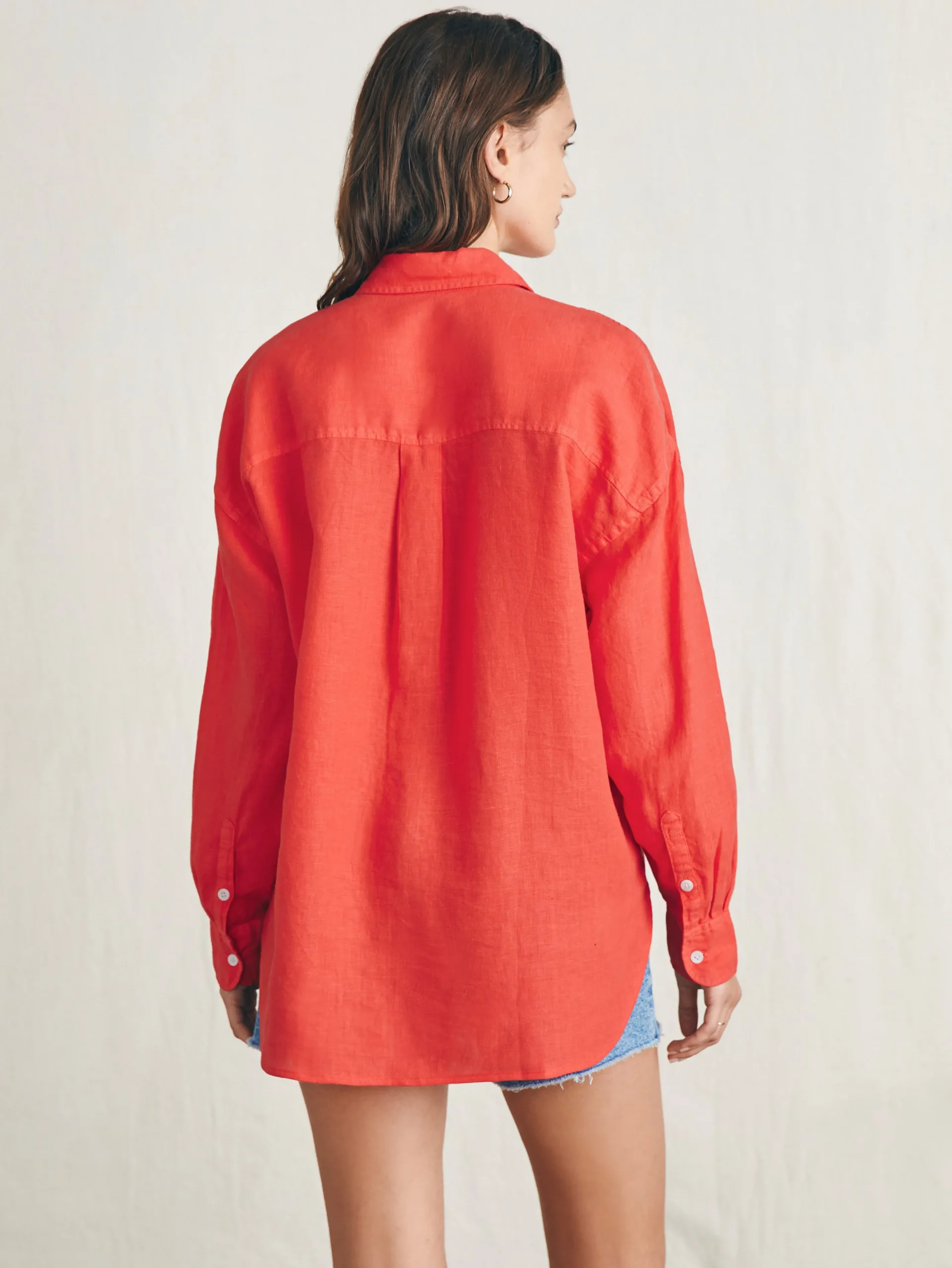 Shirts & Tops^Faherty Brand Laguna Linen Relaxed Shirt - Poppy Red