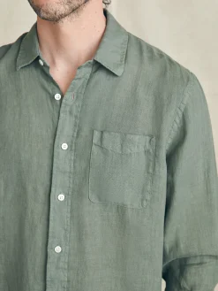 Shirts^Faherty Brand Laguna Linen Shirt - Desert Olive