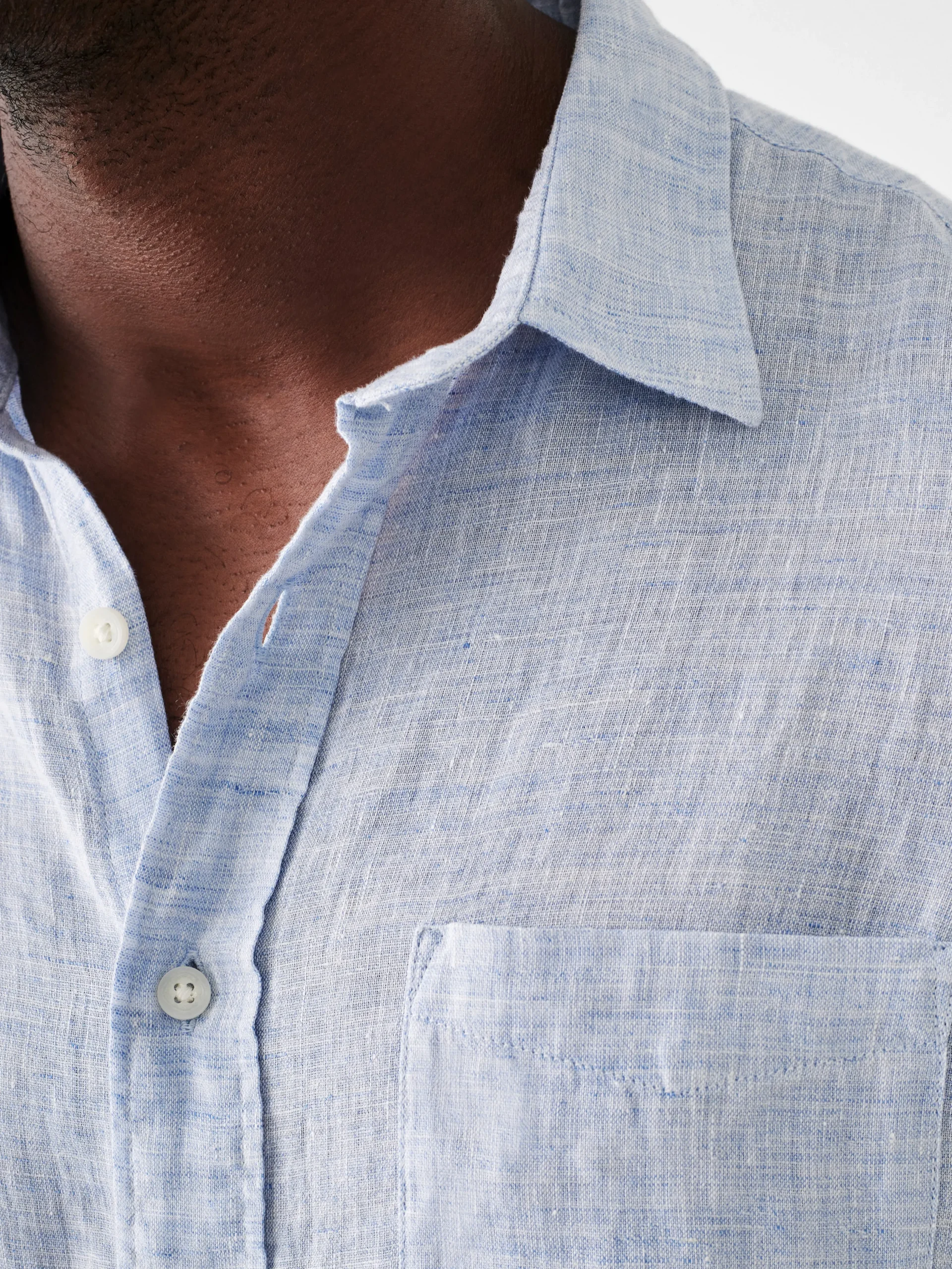 Shirts^Faherty Brand Laguna Linen Shirt - Light Blue Melange