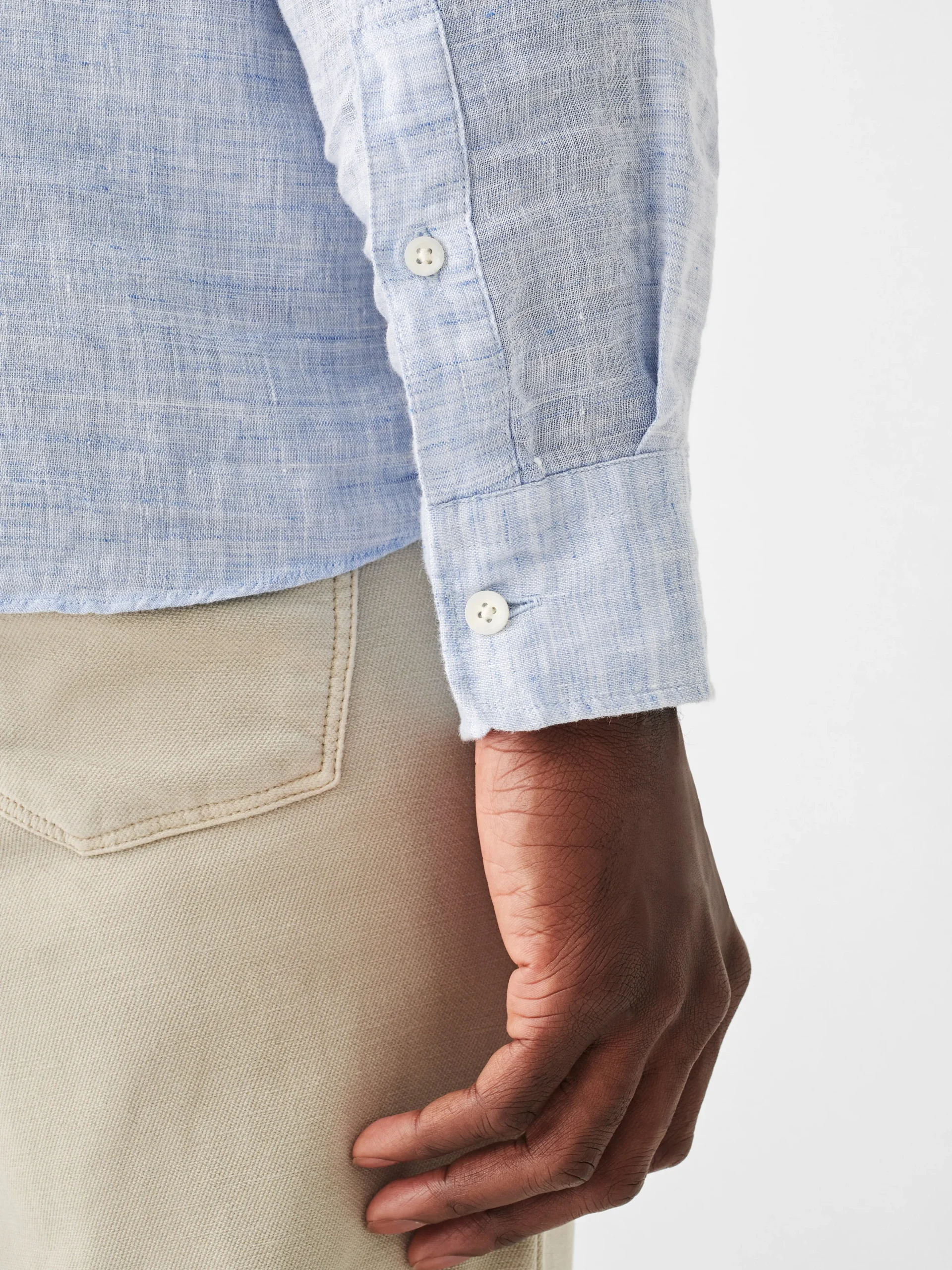 Shirts^Faherty Brand Laguna Linen Shirt - Light Blue Melange