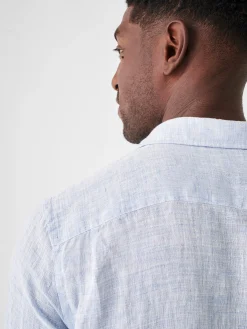 Shirts^Faherty Brand Laguna Linen Shirt - Light Blue Melange