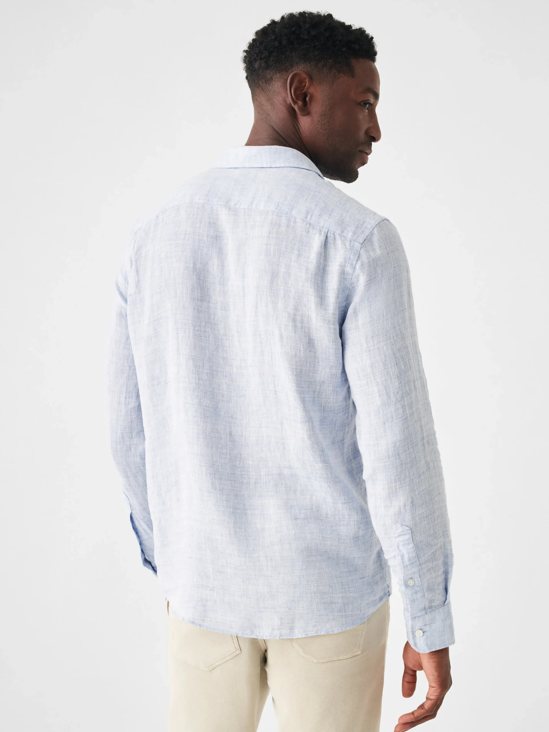Shirts^Faherty Brand Laguna Linen Shirt - Light Blue Melange