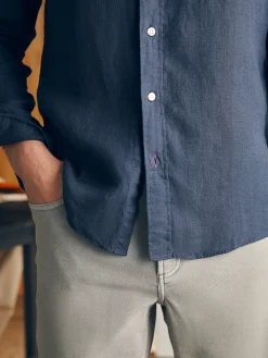 Shirts^Faherty Brand Laguna Linen Shirt - Storm Navy