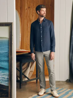 Shirts^Faherty Brand Laguna Linen Shirt - Storm Navy