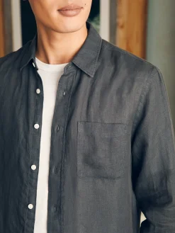 Shirts^Faherty Brand Laguna Linen Shirt - Washed Black