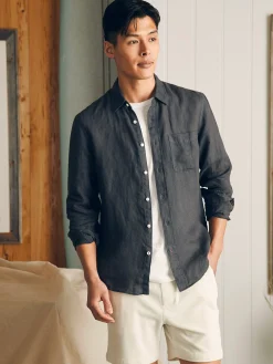 Shirts^Faherty Brand Laguna Linen Shirt - Washed Black