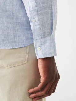 Shirts^Faherty Brand Laguna Linen Shirt (Tall) - Light Blue Melange