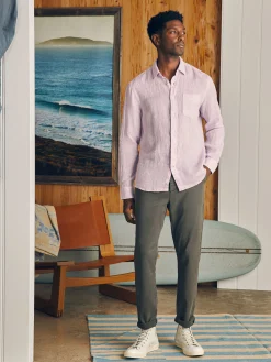 Shirts^Faherty Brand Laguna Linen Shirt (Tall) - Lavender Melange