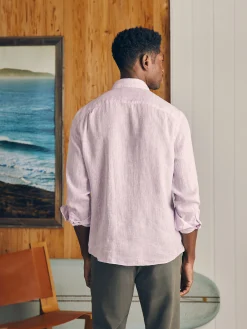 Shirts^Faherty Brand Laguna Linen Shirt (Tall) - Lavender Melange