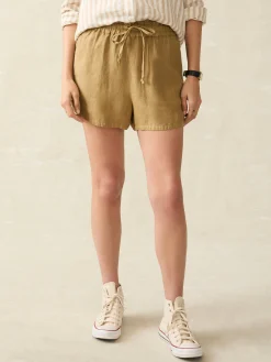 Shorts & Skirts^Faherty Brand Laguna Linen Tie Waist Short - Antique Bronze