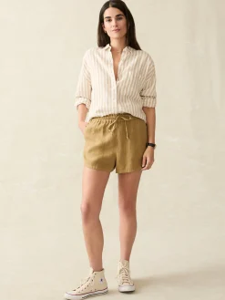 Shorts & Skirts^Faherty Brand Laguna Linen Tie Waist Short - Antique Bronze