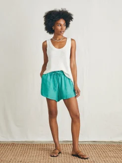 Shorts & Skirts^Faherty Brand Laguna Linen Tie Waist Short - Bottle Green