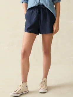 Shorts & Skirts^Faherty Brand Laguna Linen Tie Waist Short - Navy Blazer