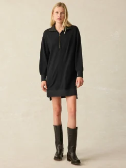 Dresses^Faherty Brand Legend™ Quarter Zip Dress - Heathered Black Twill
