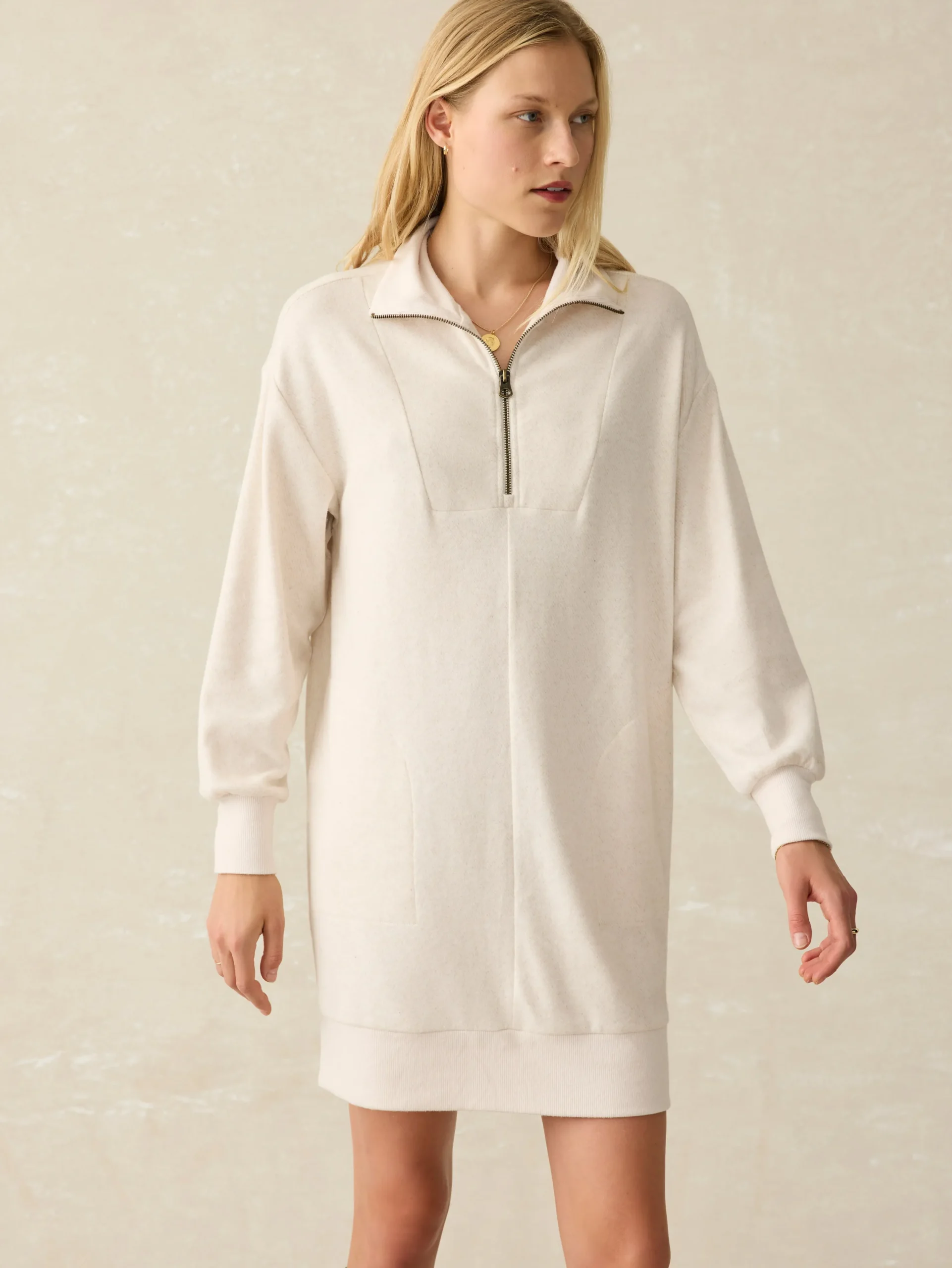 Dresses^Faherty Brand Legend™ Quarter Zip Dress - Off White