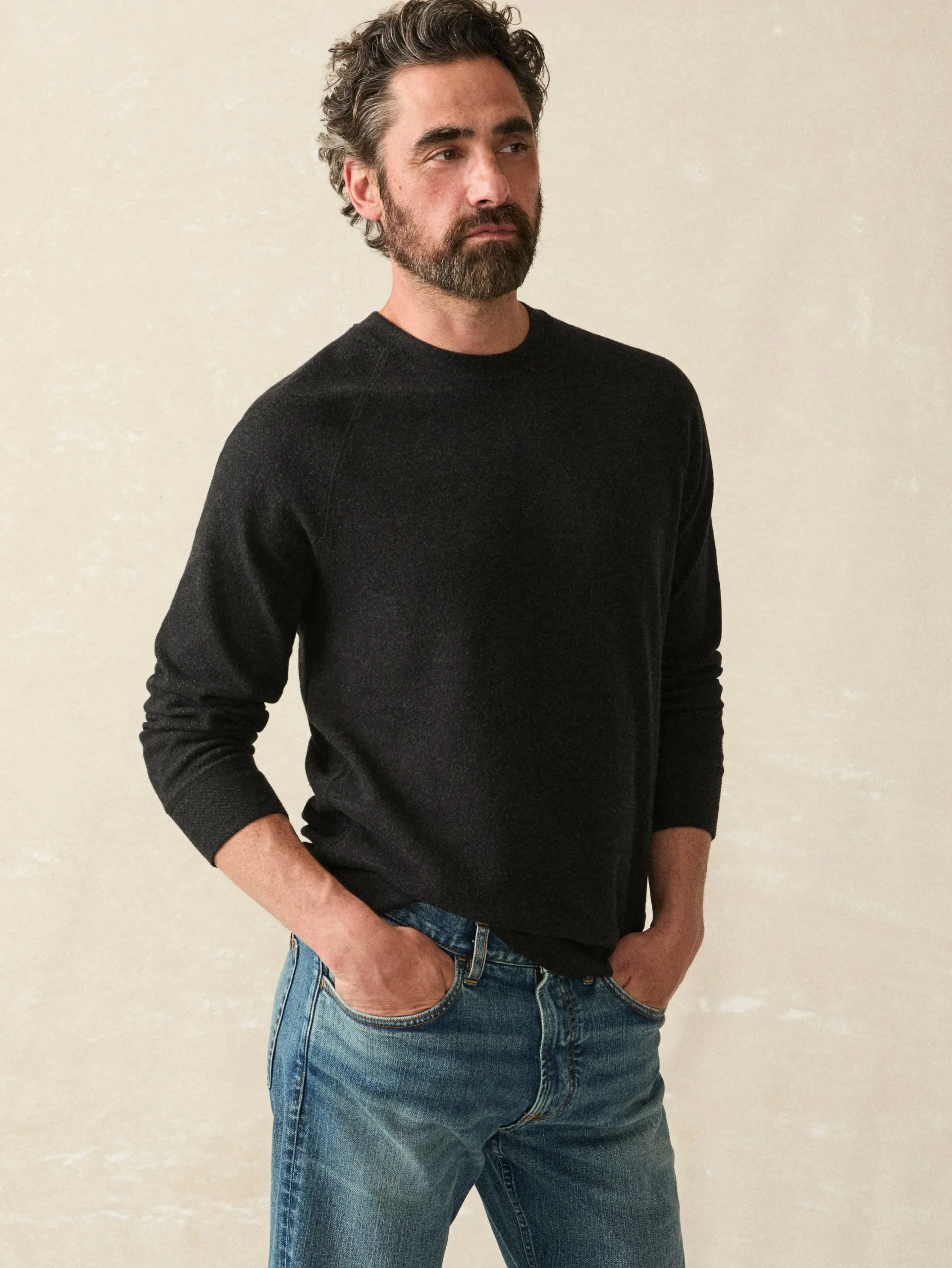 Hoodies & Sweatshirts^Faherty Brand Legend™ Sweater Crew - Heathered Black Twill