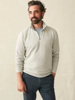 Sweaters|Hoodies & Sweatshirts^Faherty Brand Legend™ Sweater Quarter Zip - Light Heather Grey