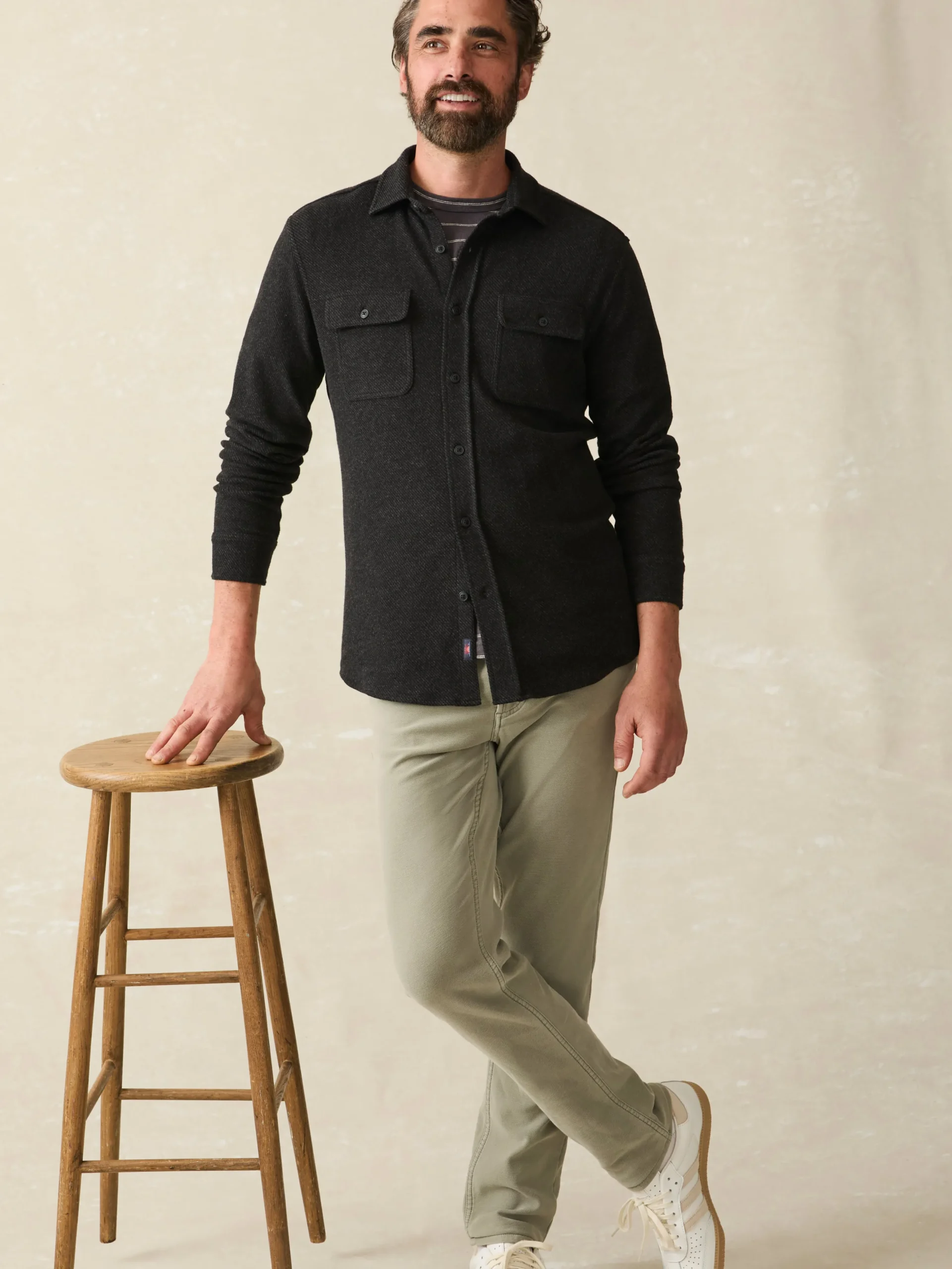 Shirts^Faherty Brand Legend™ Sweater Shirt - Heathered Black Twill