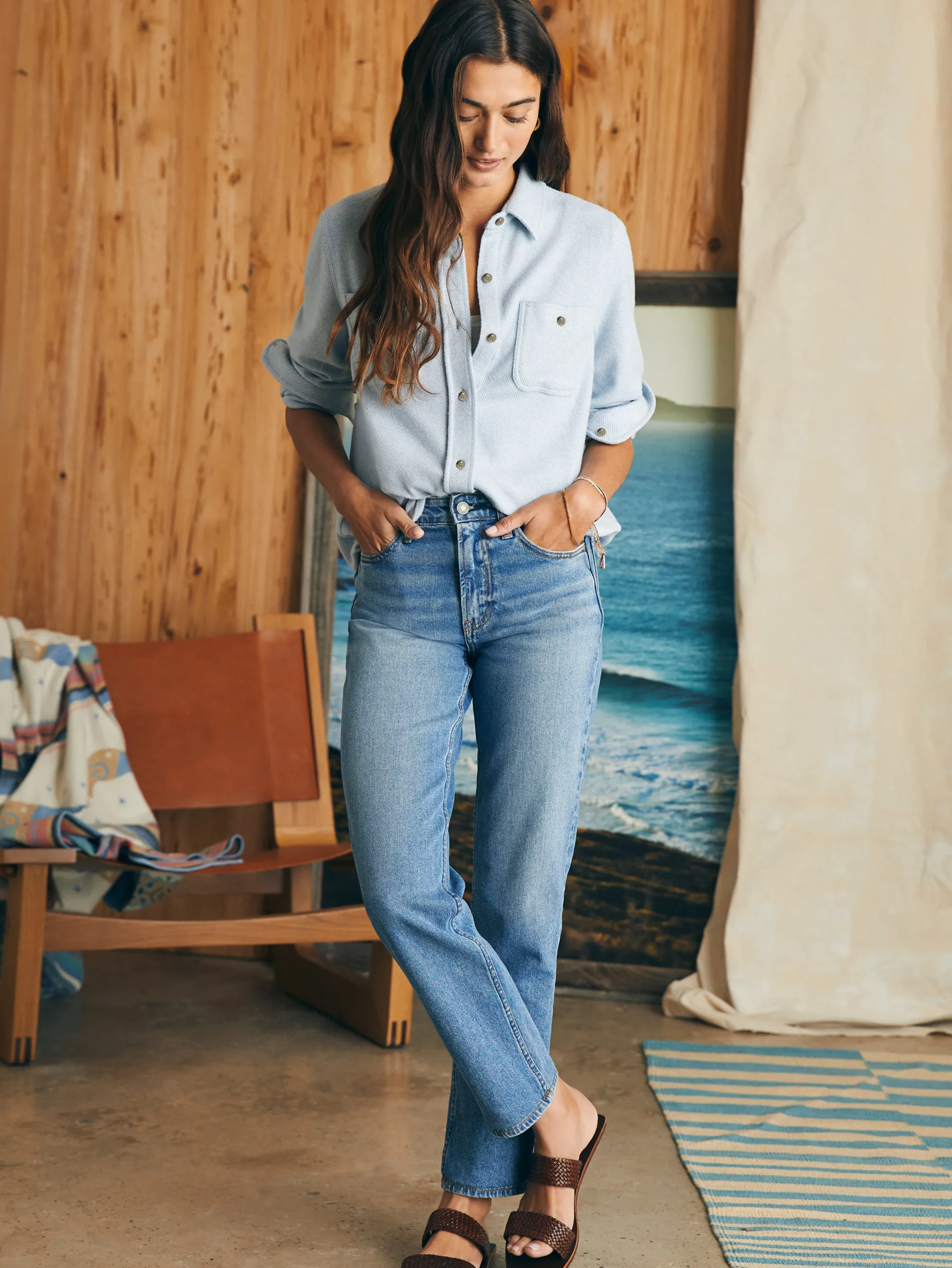 Shirts & Tops^Faherty Brand Legend™ Sweater Shirt - Ice Blue Twill