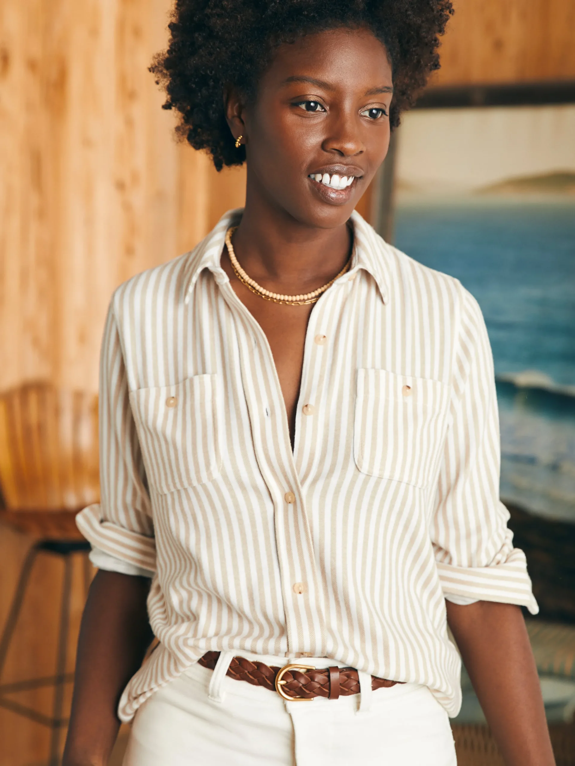 Shirts & Tops^Faherty Brand Legend™ Sweater Shirt - Tannin Stripe