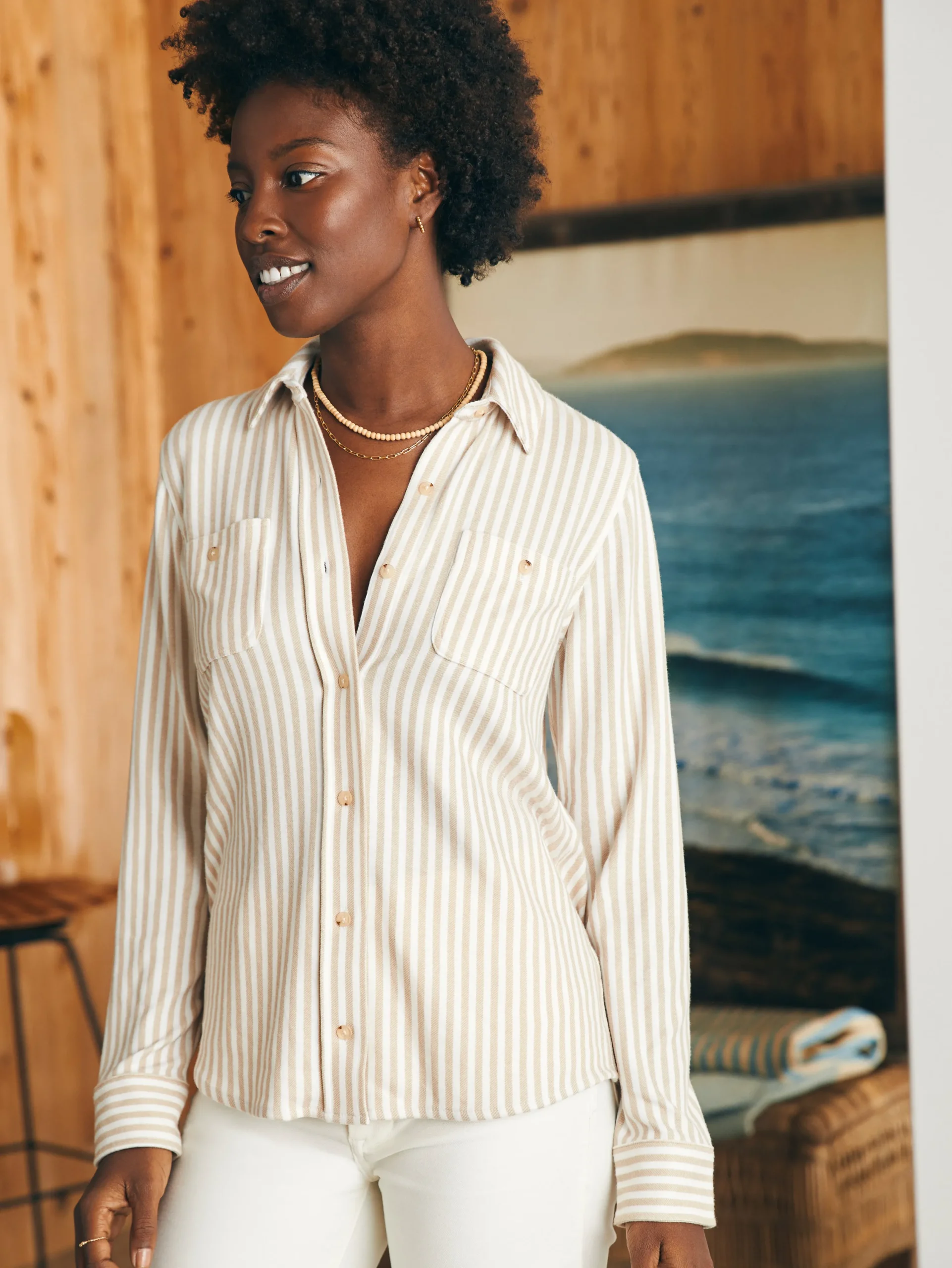 Shirts & Tops^Faherty Brand Legend™ Sweater Shirt - Tannin Stripe