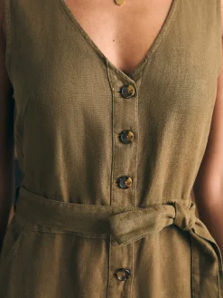 Dresses|Overalls & Jumpsuits^Faherty Brand Linen Alina Jumpsuit - Military Olive