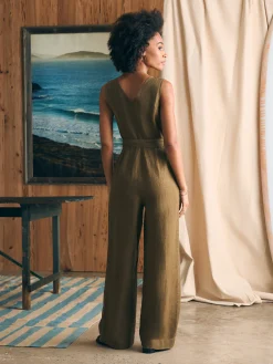 Dresses|Overalls & Jumpsuits^Faherty Brand Linen Alina Jumpsuit - Military Olive