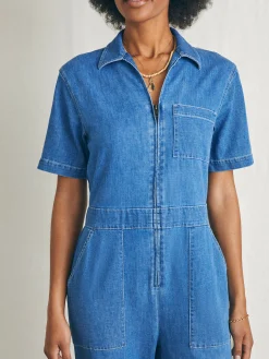 Dresses|Overalls & Jumpsuits^Faherty Brand Linen Denim Jumpsuit - Bay Breeze Wash