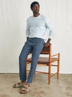 Pants^Faherty Brand Linen Drawstring Pant - Look Out Navy