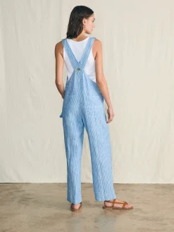 Dresses|Overalls & Jumpsuits^Faherty Brand Linen Mechanic Overall - Skyway Railroad Stripe