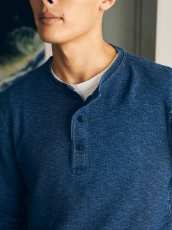T-Shirts & Henleys^Faherty Brand Long-Sleeve Indigo Henley - Midnight Indigo Wash