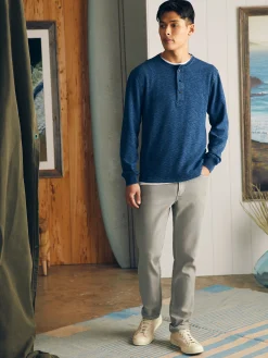 T-Shirts & Henleys^Faherty Brand Long-Sleeve Indigo Henley - Midnight Indigo Wash