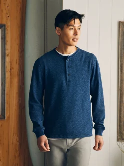 T-Shirts & Henleys^Faherty Brand Long-Sleeve Indigo Henley - Midnight Indigo Wash