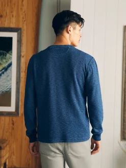 T-Shirts & Henleys^Faherty Brand Long-Sleeve Indigo Henley - Midnight Indigo Wash