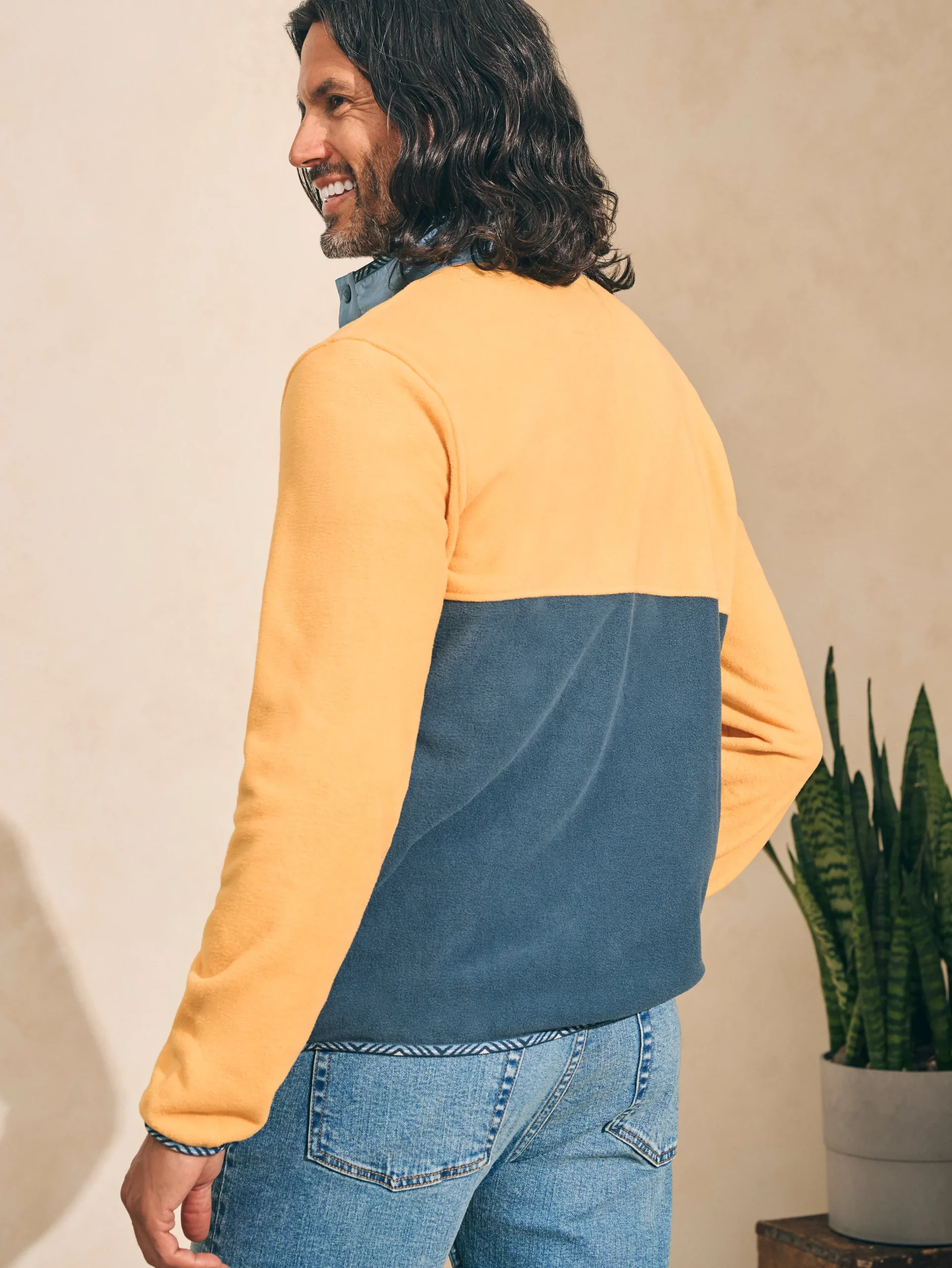 Jackets & Vests|Hoodies & Sweatshirts^Faherty Brand Low Pile Fleece Popover - Fall Sun Atlantic