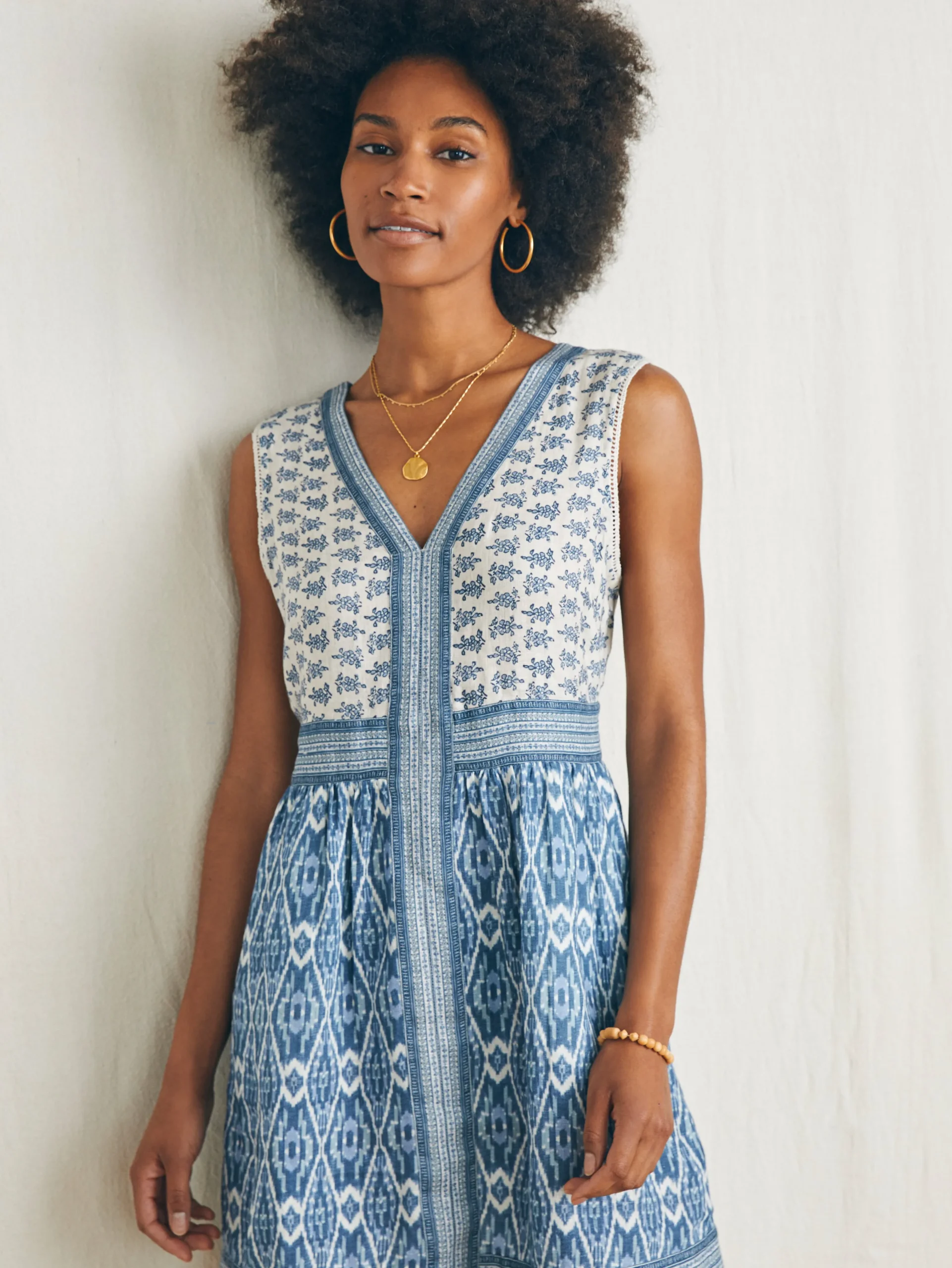 Dresses^Faherty Brand Macey Dress - Blue Clara Ikat