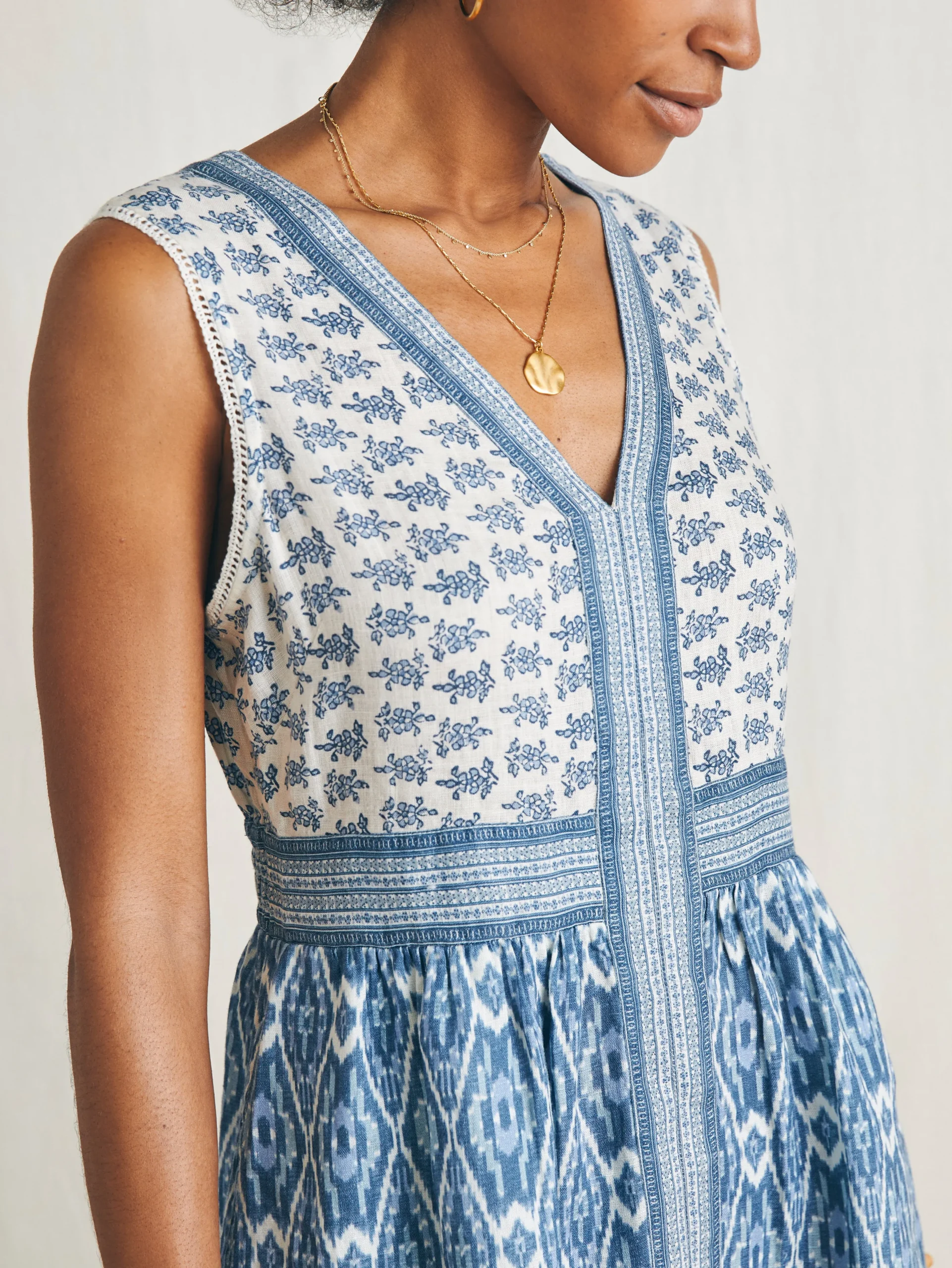 Dresses^Faherty Brand Macey Dress - Blue Clara Ikat