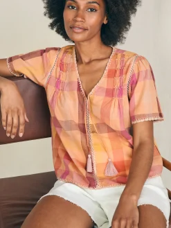 Shirts & Tops^Faherty Brand Margate Top - Sunset Desert Plaid