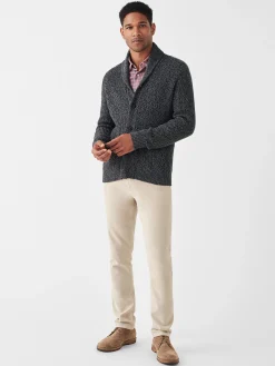 Sweaters^Faherty Brand Marled Cotton Cardigan - Deep Charcoal Marl