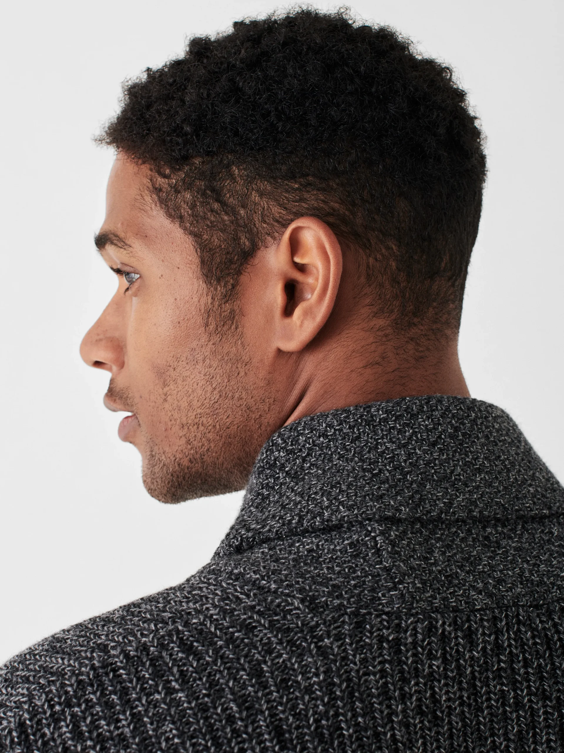 Sweaters^Faherty Brand Marled Cotton Cardigan - Deep Charcoal Marl