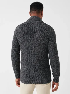 Sweaters^Faherty Brand Marled Cotton Cardigan - Deep Charcoal Marl