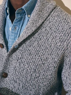 Sweaters^Faherty Brand Marled Cotton Cardigan - Light Grey Marl