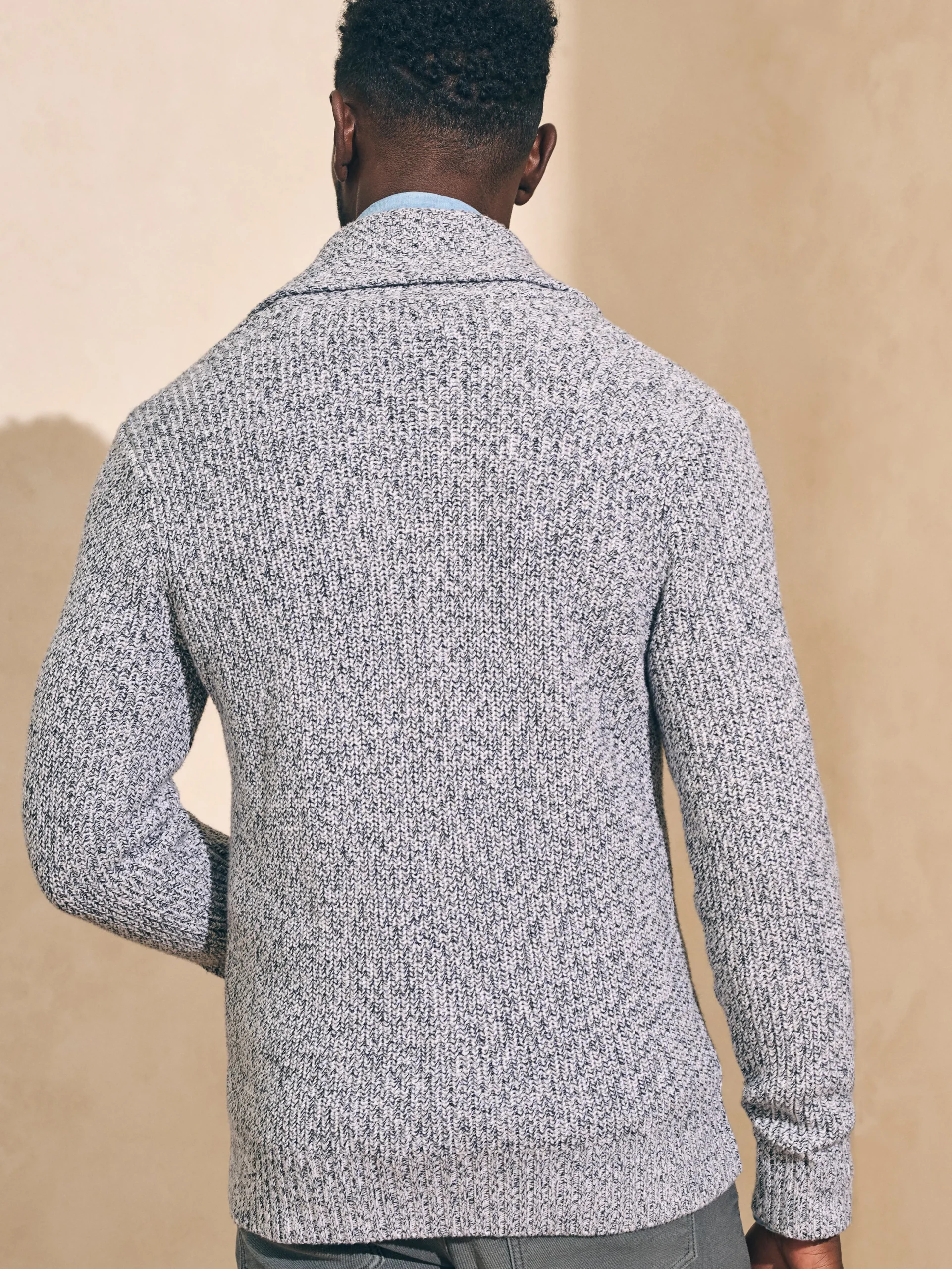 Sweaters^Faherty Brand Marled Cotton Cardigan - Light Grey Marl
