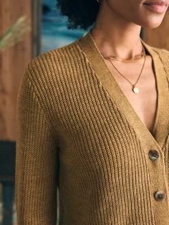 Sweaters^Faherty Brand Miramar Linen Cardigan - Antique Bronze