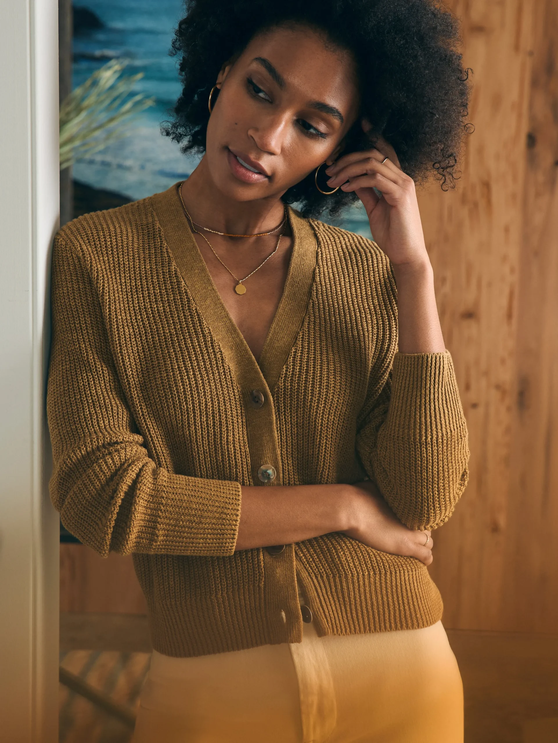 Sweaters^Faherty Brand Miramar Linen Cardigan - Antique Bronze
