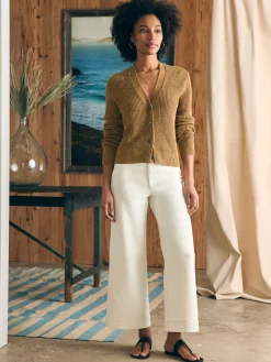 Sweaters^Faherty Brand Miramar Linen Cardigan - Antique Bronze
