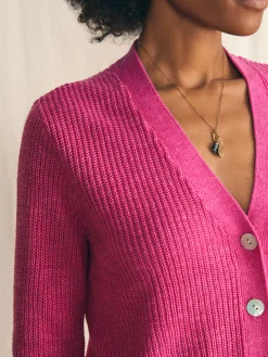 Sweaters^Faherty Brand Miramar Linen Cardigan - Cone Flower