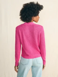 Sweaters^Faherty Brand Miramar Linen Cardigan - Cone Flower