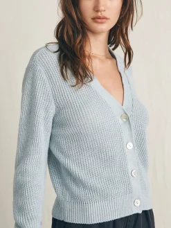 Sweaters^Faherty Brand Miramar Linen Cardigan - Chalk Blue